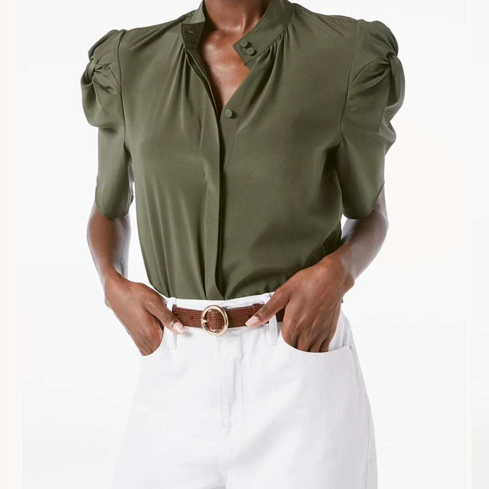FRAME Off White Silk Blouse